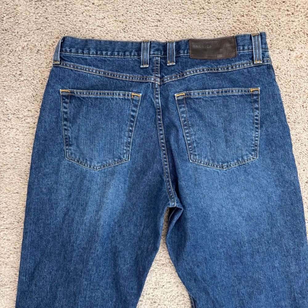 Perry Ellis America Jeans Men (36x29 Actual) Blue Denim Relaxed Fit Cotton Pant‎ - Picture 4 of 12